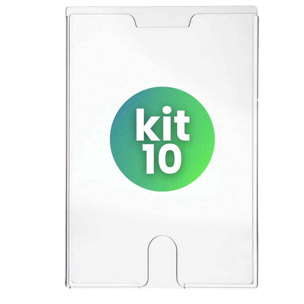 Kit 10 Display Expositor Folheto Informativo Office 32x24cm A4 Vertical Horizontal Cristal