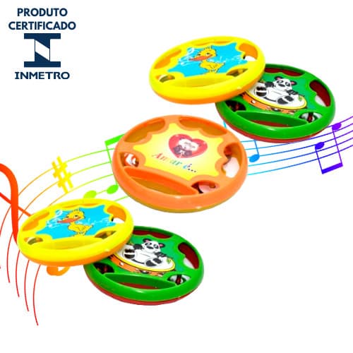 Kit 5 Pandeirola Divertido De Brinquedo - Instrumentos Musicais - Pandeiro Para Crianças