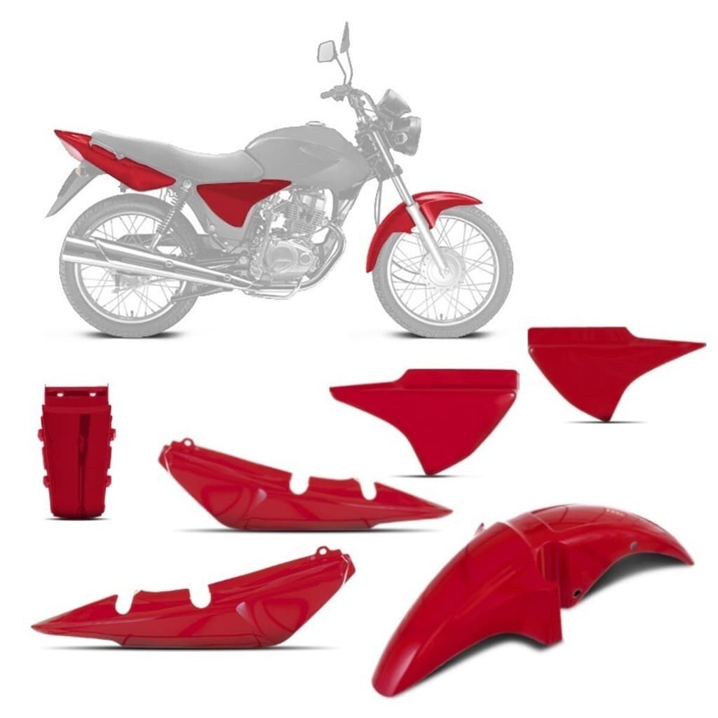 Kit Carenagem 3 Peças Pro Tork Para Moto Honda Titan 150 / Titan 150 Job 2004 à 2008 Modelo Original