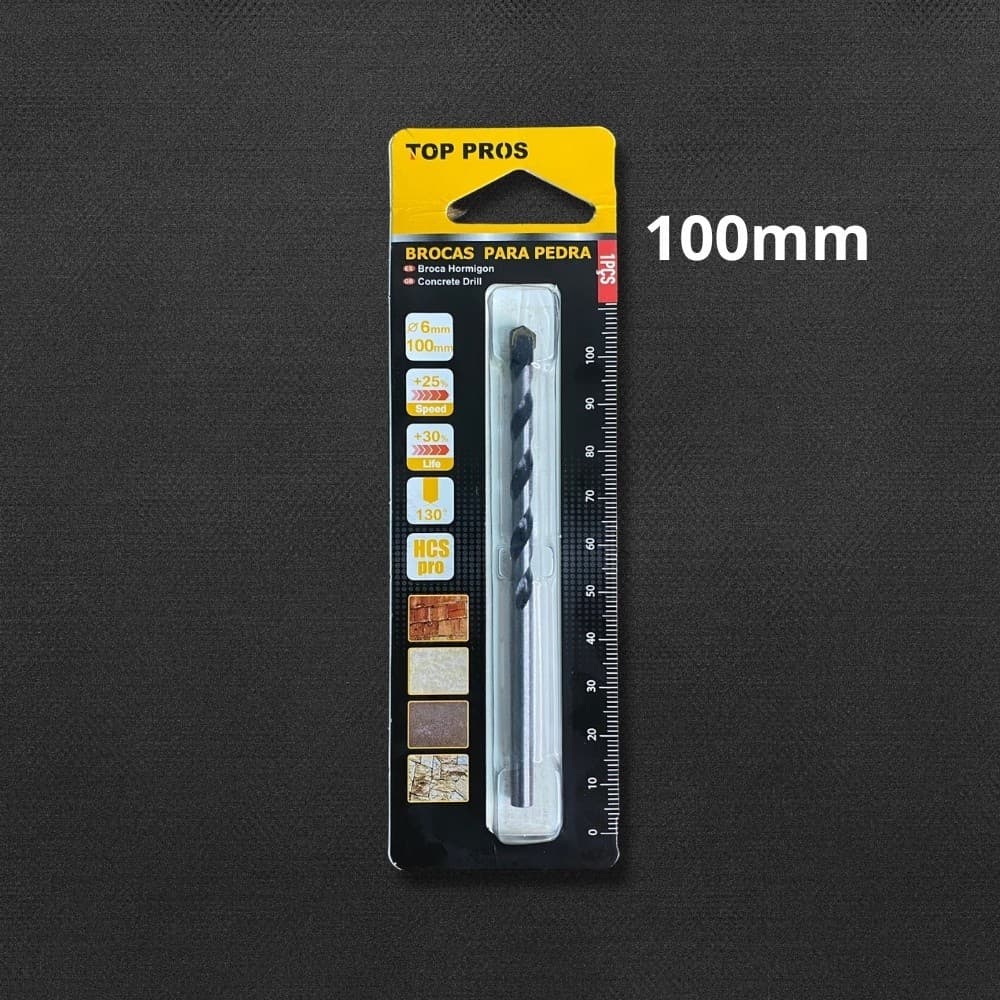 KIT 2 Brocas Para Pedra 6mm | 100mm Alta Qualidade Resistente