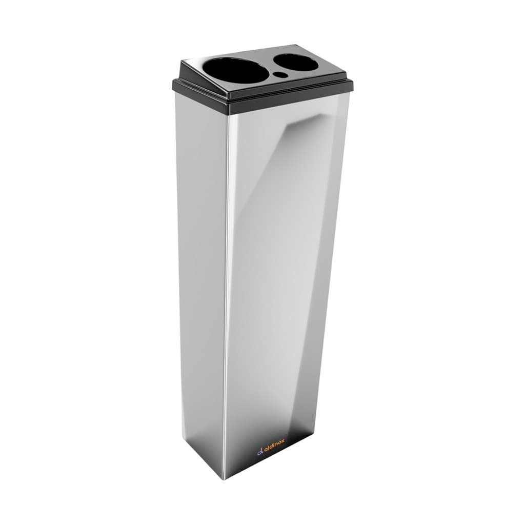 Lixeira Coletora Duplo Inox Copos Café Agua Descartáveis Reciclagem Plástico Dispenser Grande  200ml 50ml