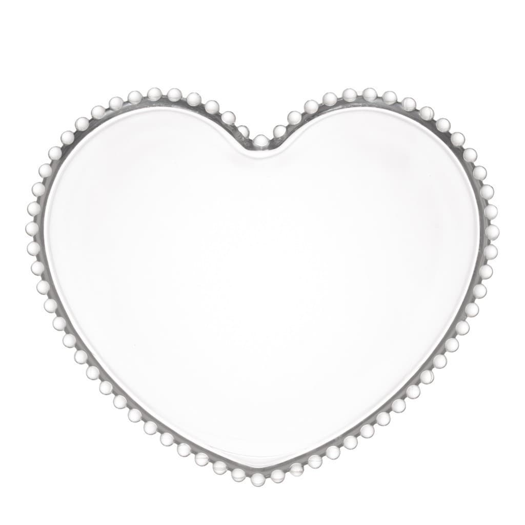Prato De Cristal Pearl De Coração 20cm Wolff