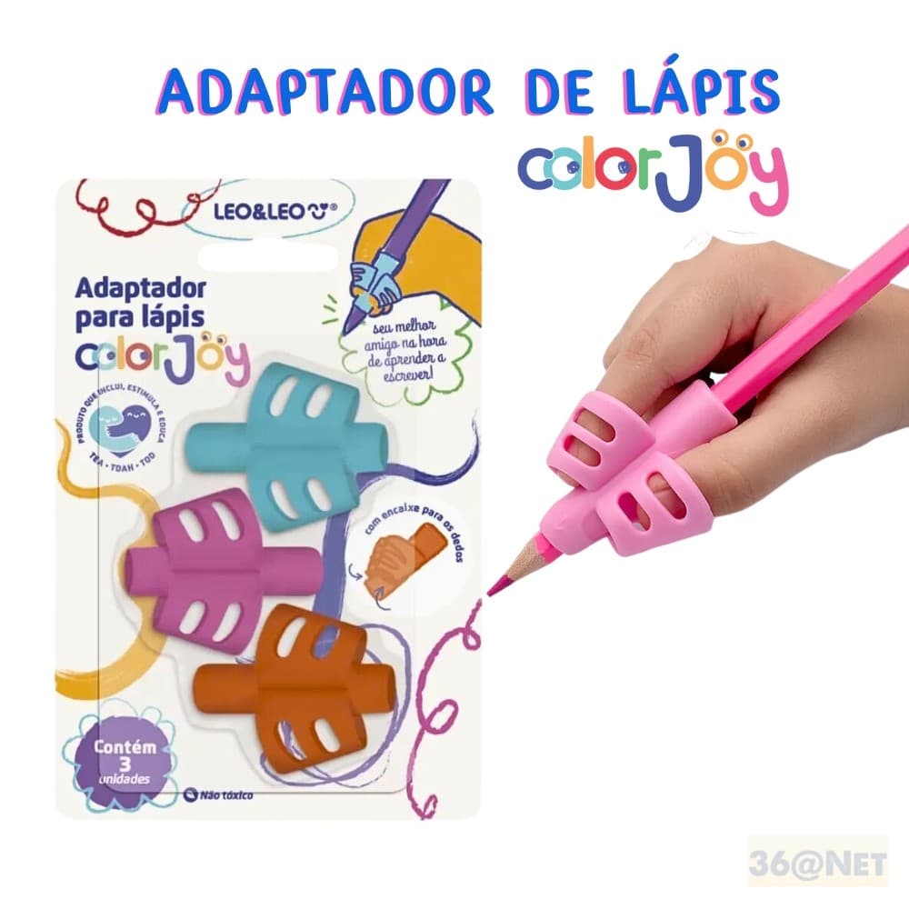 ADAPTADOR DE LAPIS COM ENCAIXE DE DEDO C/ 3 PEÇAS