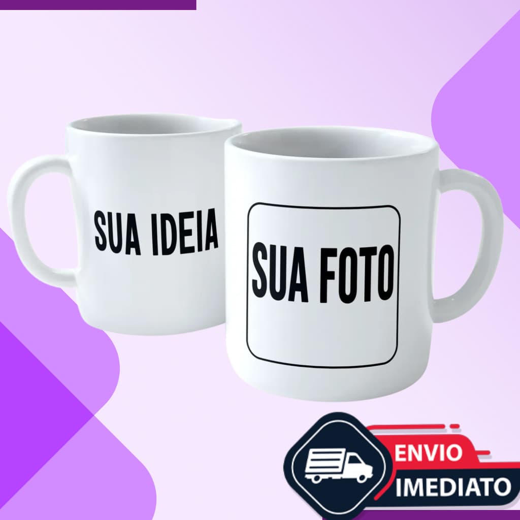 Caneca Personalizada de Porcelana do seu jeito caneca estampada empresa aniversario
