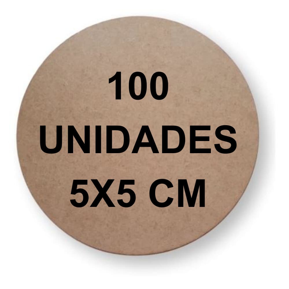 Kit 100 Bolachas MDF Crú 5 cm Roda Placa Redonda Circular 3mm
