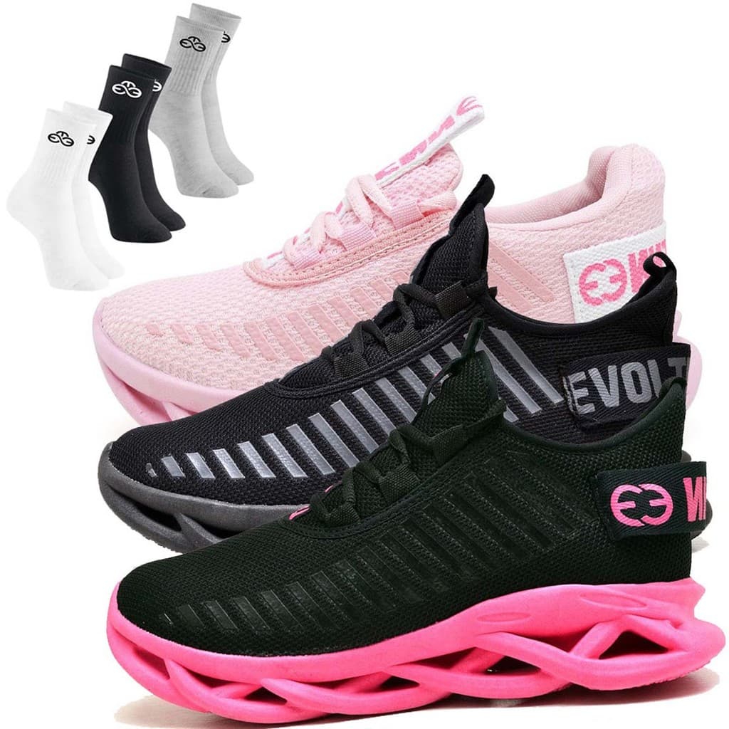 3 Tênis Casual Esportivo Confortavel Academia Brinde Meia