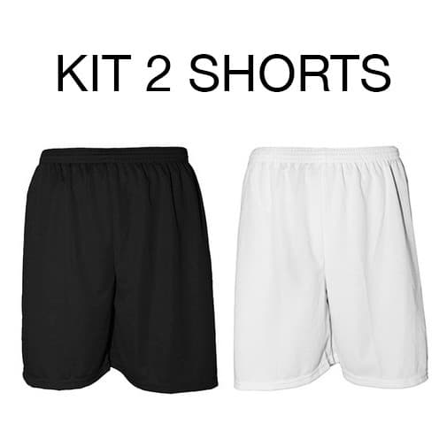 Kit 2 Calção Shorts De Futebol em Poliéster Premium Liso