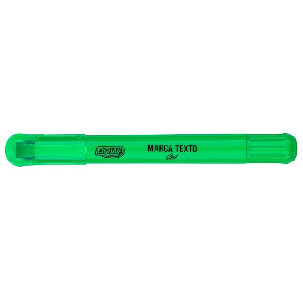 MARCA TEXTO EM GEL RETRATIL COR VERDE NEON IDEAL PARA MARCAR FOLHA FINA NÃO MANCHA - BRW