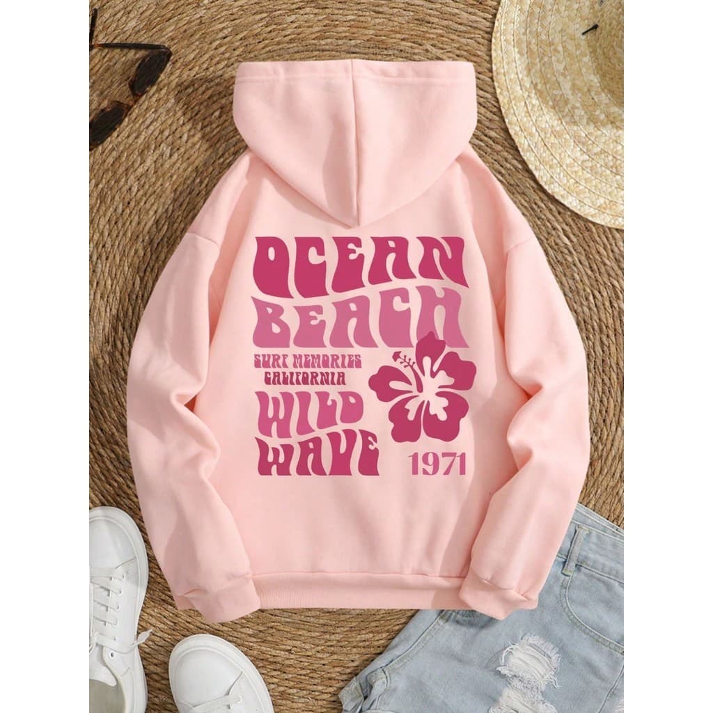 Moletom Feminino Blusa De Frio Casado Estampado Canguru Bolso E Capuz