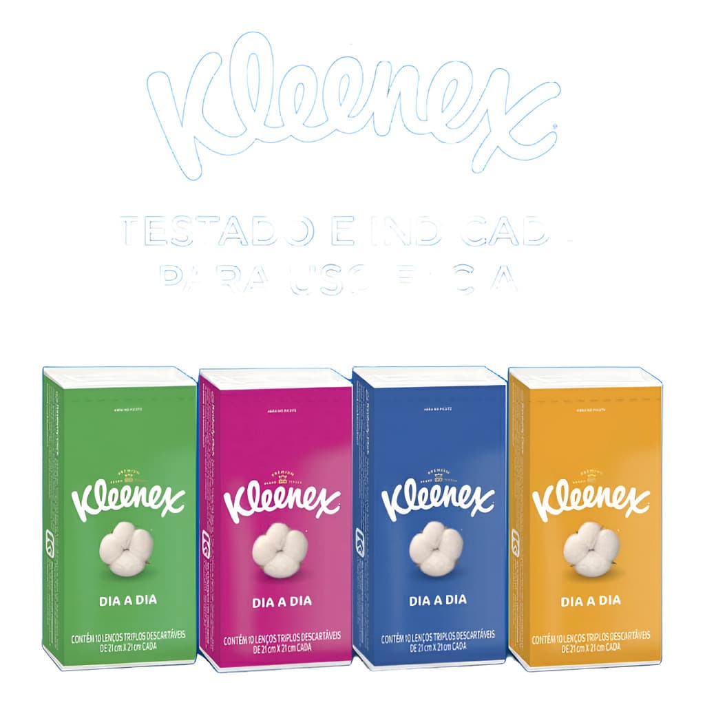Kit C/4 Und Lenço De Papel De Bolso Com 10 Unidades Kleenex