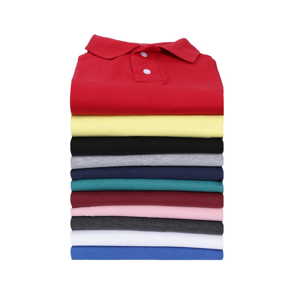 Kit 10 Camisas Polo Masculina Malha Piquet Cores Sortidas Tamanho Grande: P M G GG G1 G2 G3