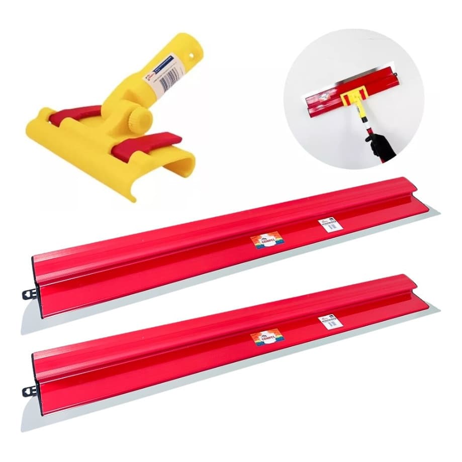Kit Desempenadeira Berox Lâmina 60cm + 80cm + 1 Suporte