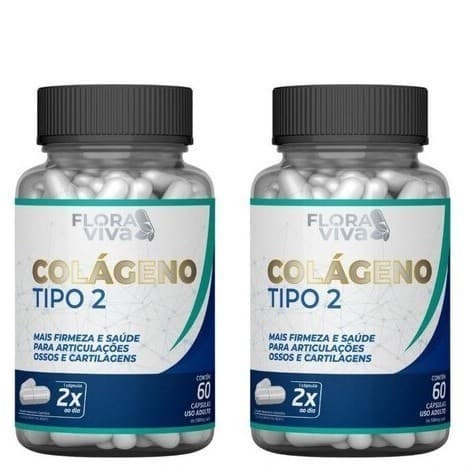 Colágeno Tipo 2 500mg 2 POTES - Flora Viva