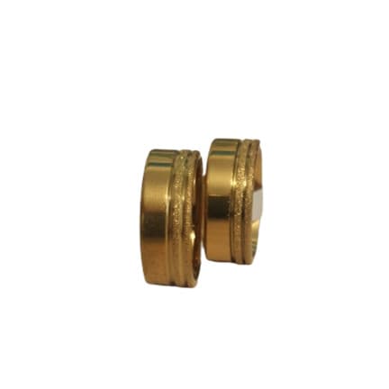 Aliança Aço Inox 316L Jateado 2 Frisos Dourado Casamento Noivado 8mm