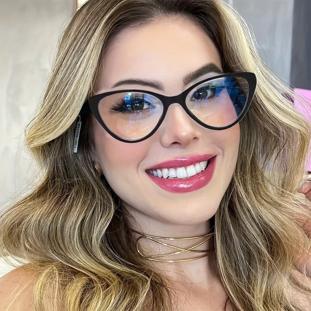 Nova Armação retro Óculos Planos Leves Da Moda Feminina