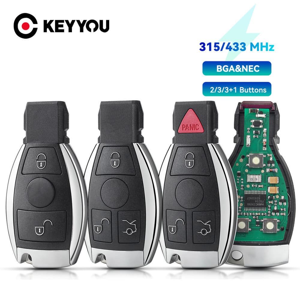 Controle Remoto Da Chave Do Carro 315/433MHz BGA Para Mercedes Benz C E S 2suporta Botões Originais NEC 2/3/4