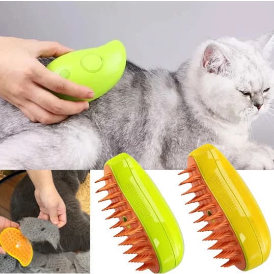 Escova a vapor 3 em 1 para cão e gato, escova a vapor, spray elétrico - KL-LX2024