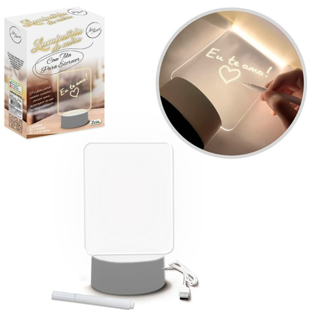 Luminaria Escritório Quarto Escrever Abajur Led 3D Escreve Recado 30un