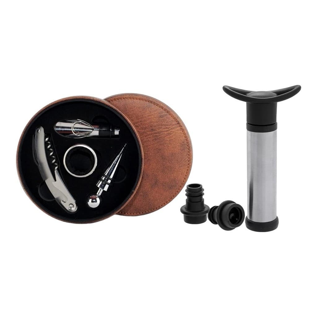 Kit Acessórios De Vinho Bomba Vácuo Bico Dosador Saca Rolhas