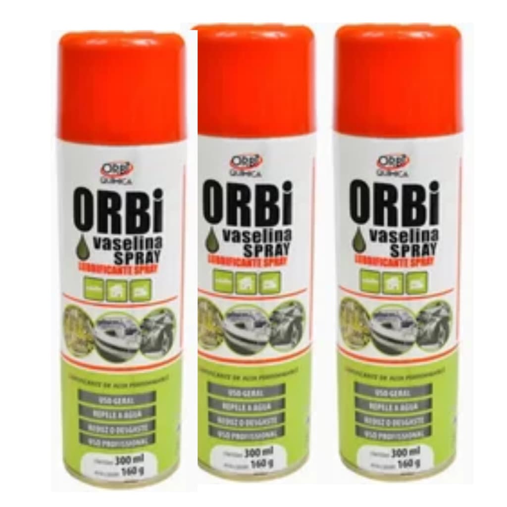 Kit 3 Vaselina Spray Lubrificante Repele Água Uso Geral 300ml