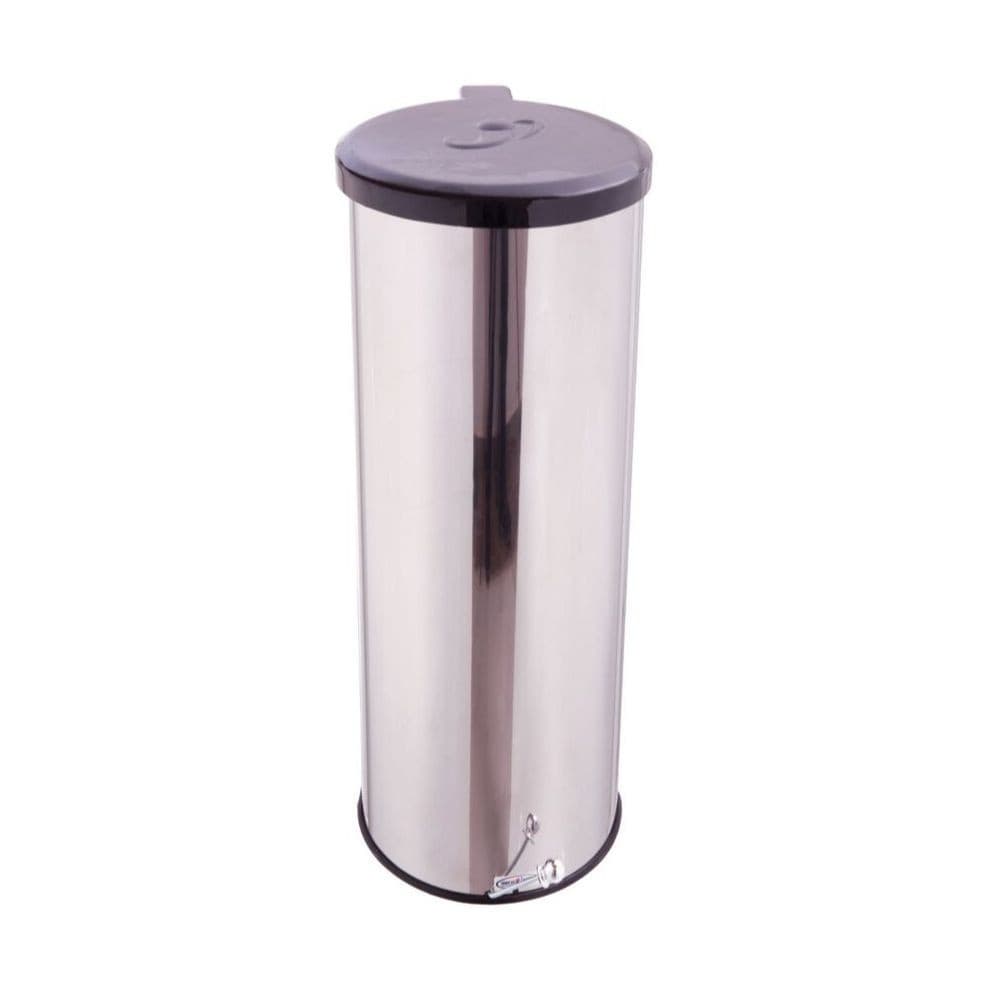 Lixeira Inox Redonda Plastico Interno Para Pia Cozinha Banheiro Com Pedal Esferico 30L