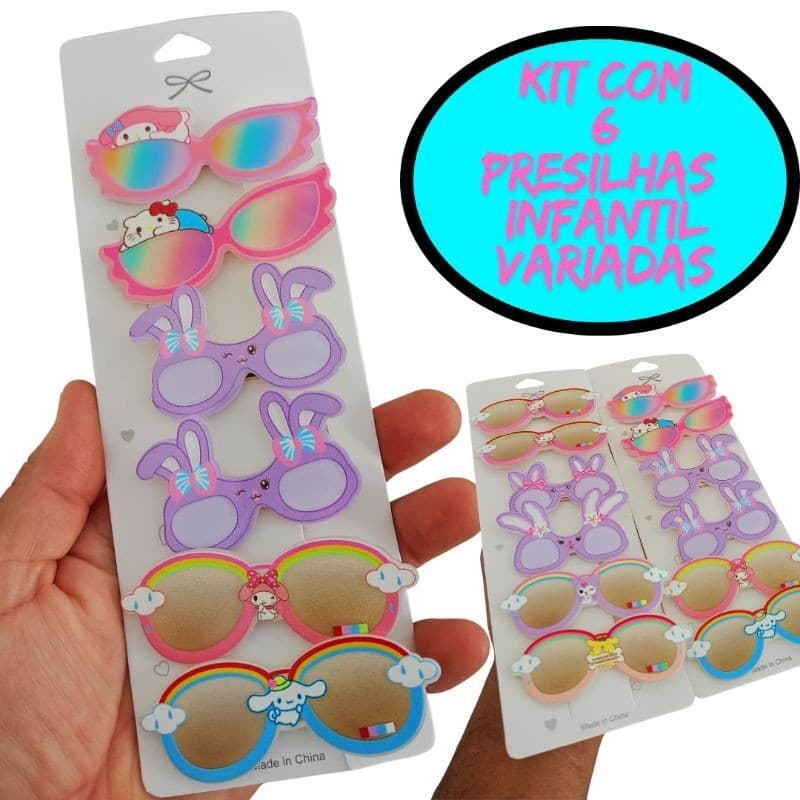 Kit Presilha Crianças Adulto Princesa Fofa  C/ 06 Unidades Modelinhos De Oculos Bem Variadinho