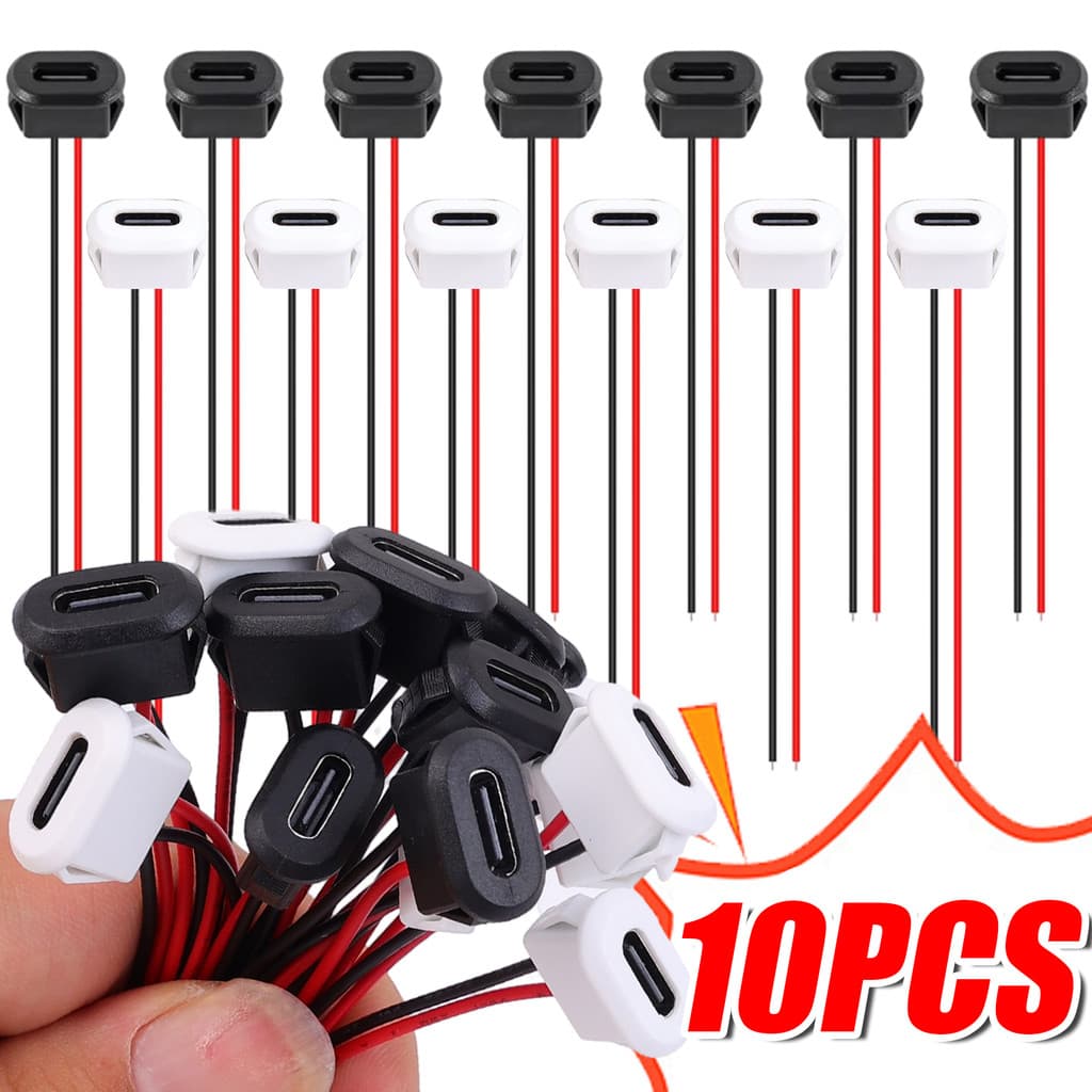 Interface De Soquete De Carregamento Rápido 3A De 2 A 10 Unidades-Com Fio De Soldagem E Fivela De Cartão-Conector Pinos