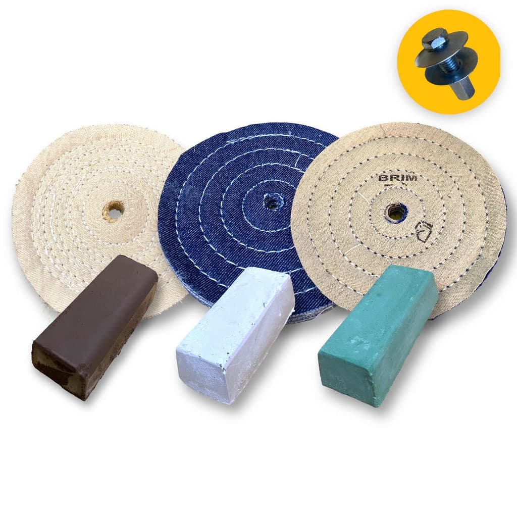 Kit 15 Politriz - Polimento Brilho Corte Inox Alumínio Tanque Rodas