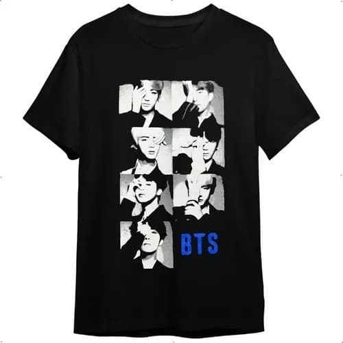 Camiseta Bts Integrantes Jin Suga J-hope Rap Monster Jimin V 30.1 font t-shirt