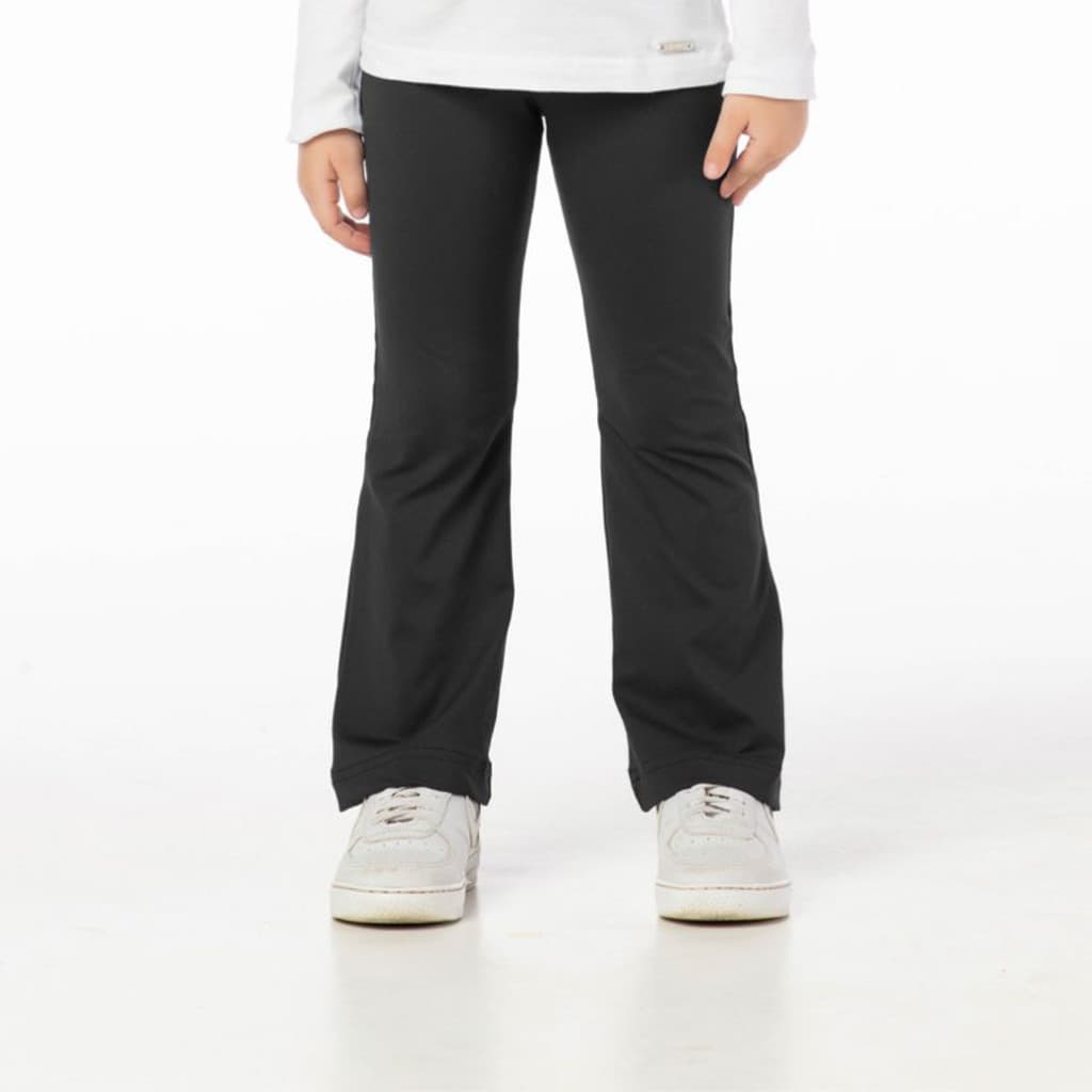 Calça Infantil Menina Bailarina Escolar Lisa Preto Fitness