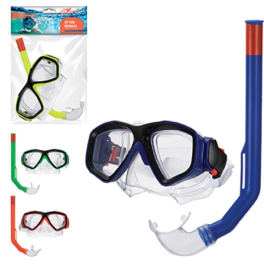 Kit Mergulho Juvenil Diversão na Água Máscara de Natação Resistente Snorkel