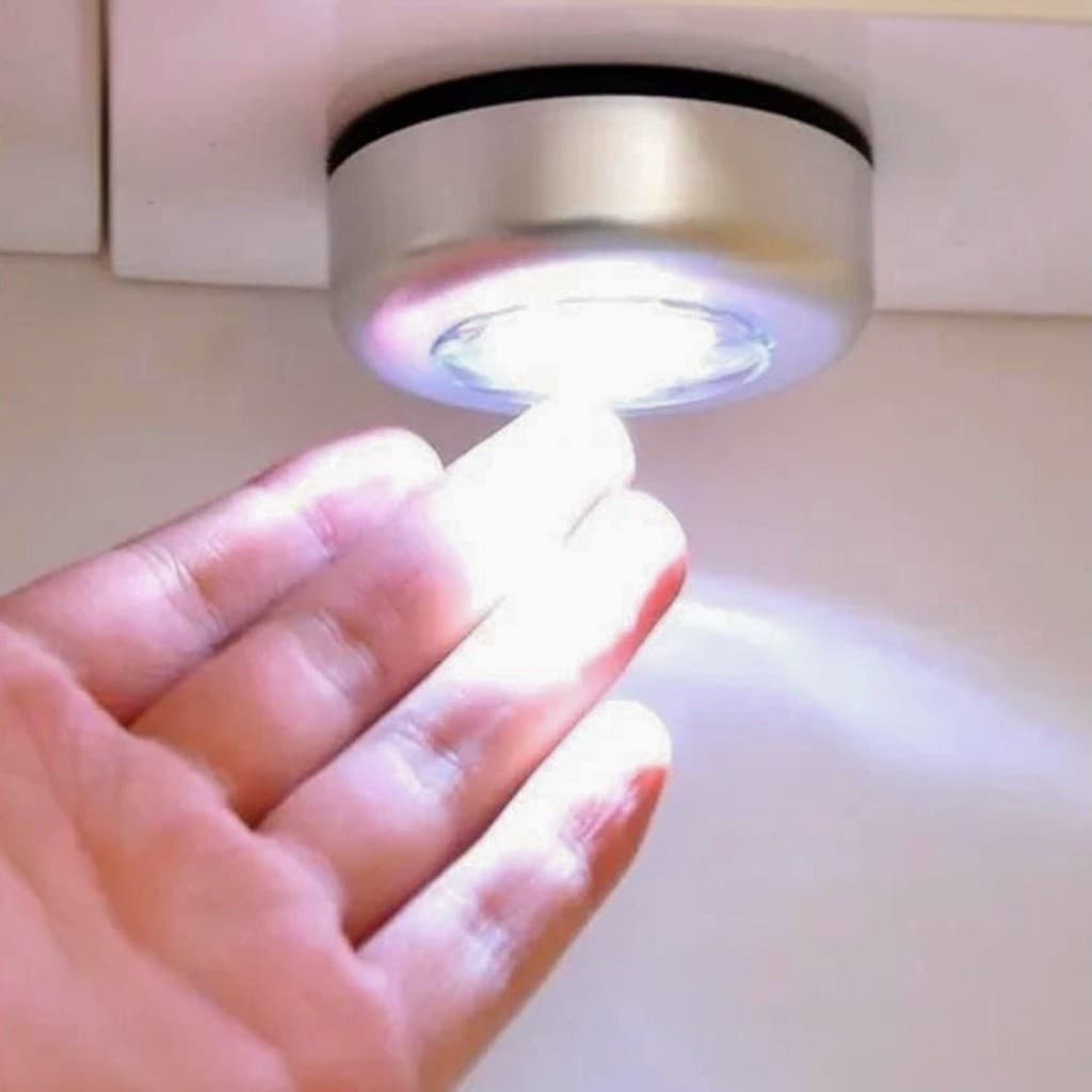 05 Lâmpadas Luminária 3 LEDs Adesiva Touch Emergência Corredor Guarda Roupa Armário