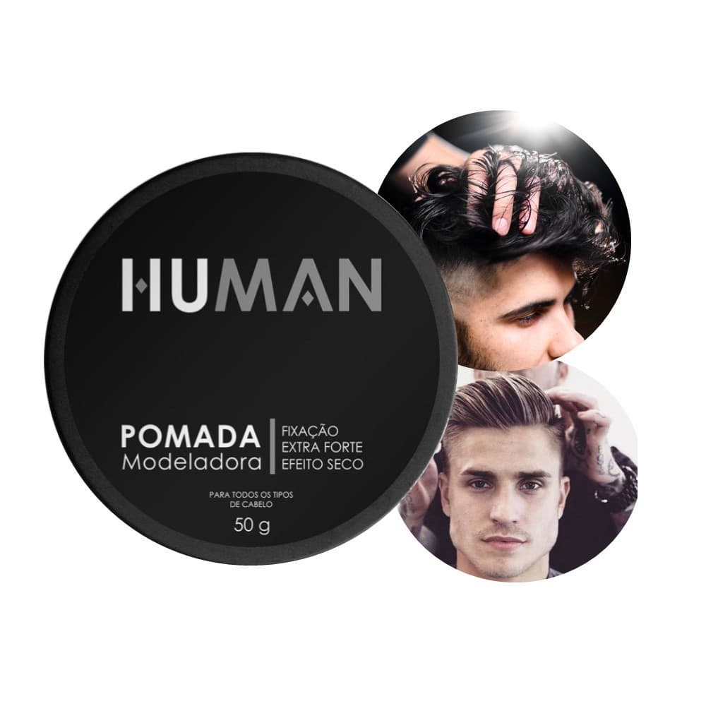 Pomada Modeladora Fixadora Cabelo Efeito Matte Seco Extra Forte Human 50g