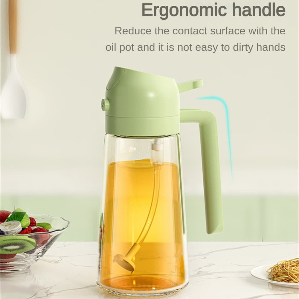 Spray Borrifador Dosador 2 em 1 Para Azeite Vinagre Oléo Vidro Modelo Galheteiro Cozinha 470ML