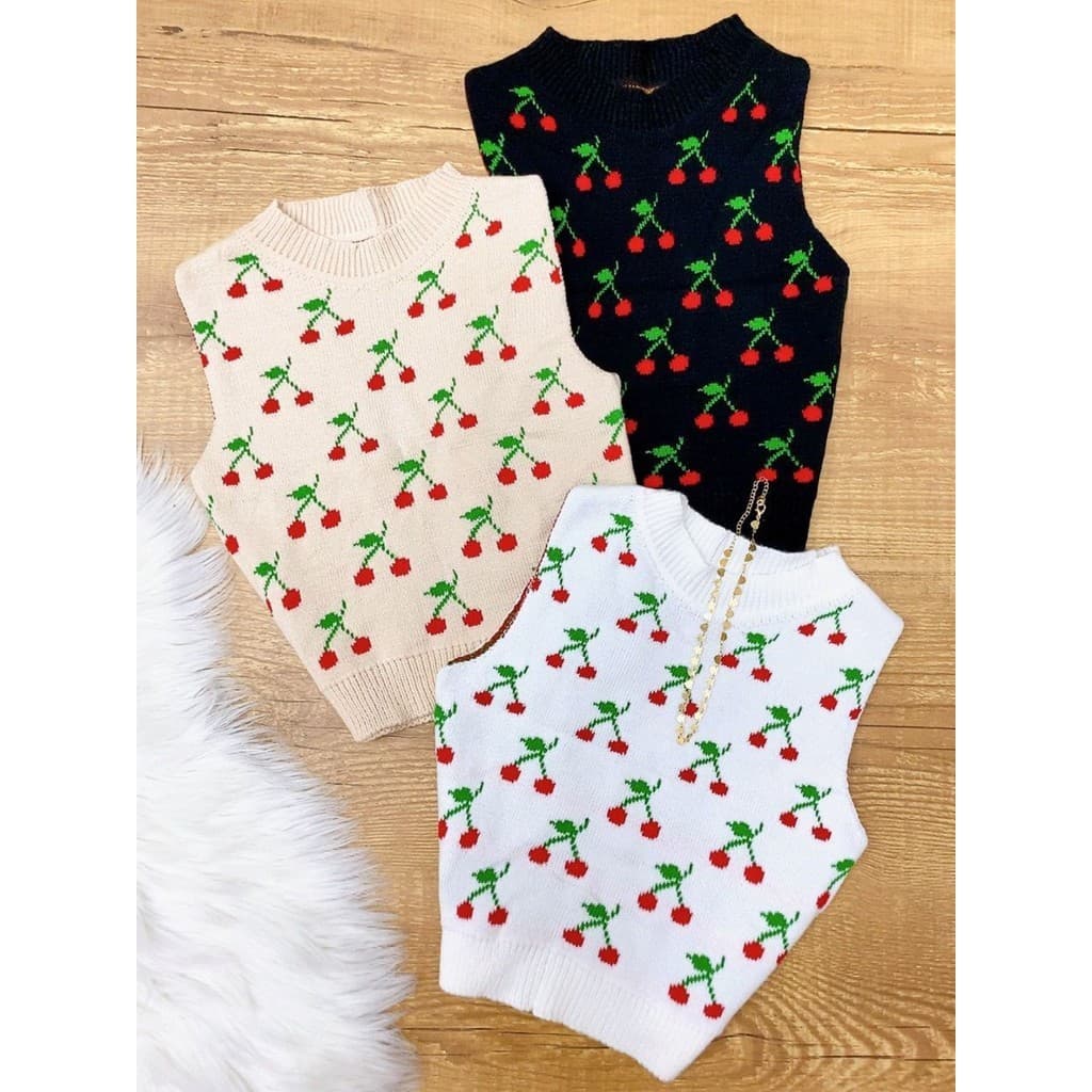 Colete Cropped Tricot Modal Amanda Cereja Moda !!