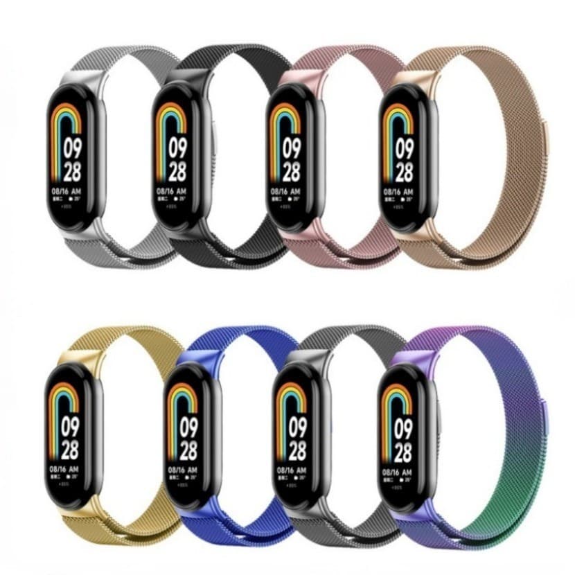 pulseira para mi band 8 Magnética De Metal Milanês Para  Mi Band 8 9 7 6 5  10 Bandas Pulseira Aço Inoxidável  Watchband