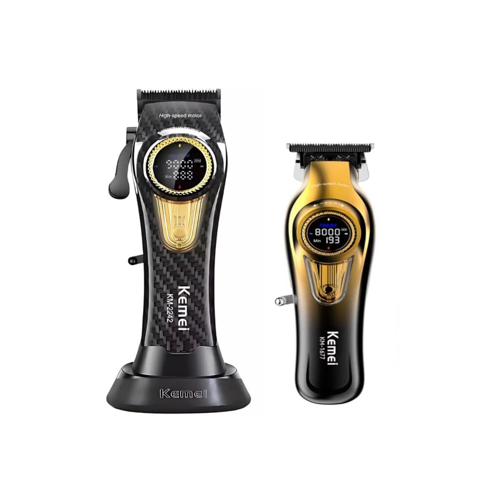 Maquina de Cortar Cabelo Kemei KM 2242 + Acabamento KM 1677