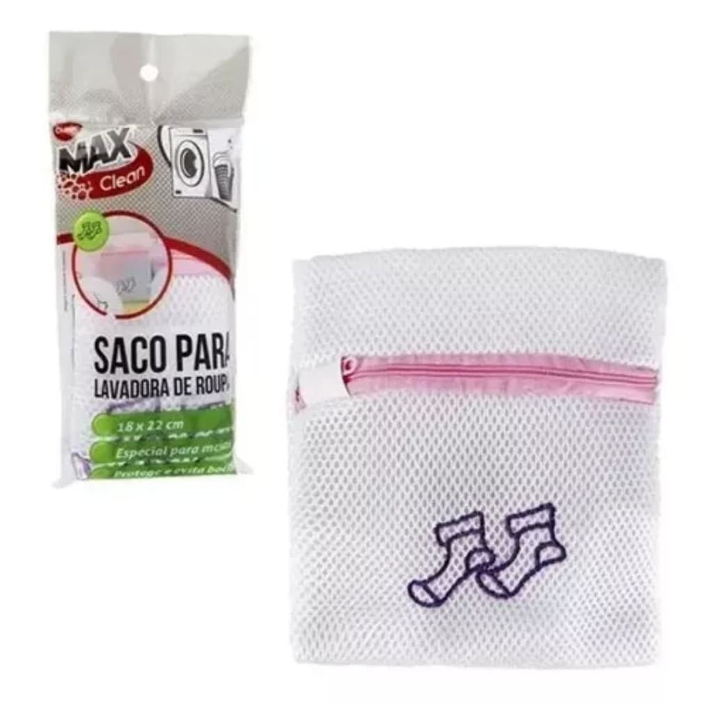 Saco Lavadora Meias Poliéster 21x19cm Clink