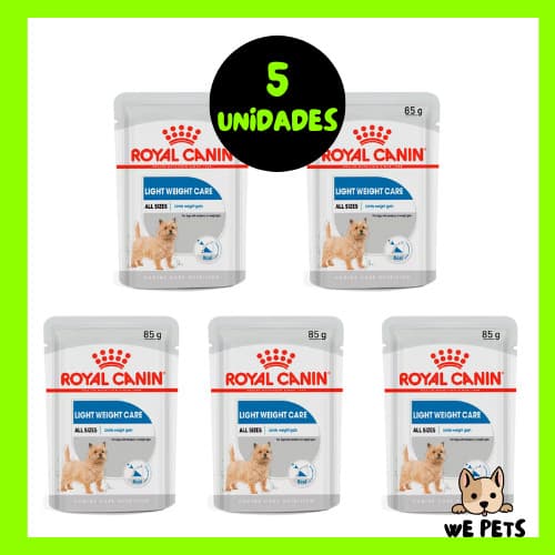 Kit 5 x  Ração Úmida 85g Royal Canin Sachê Light Weight Care para Cães Adultos