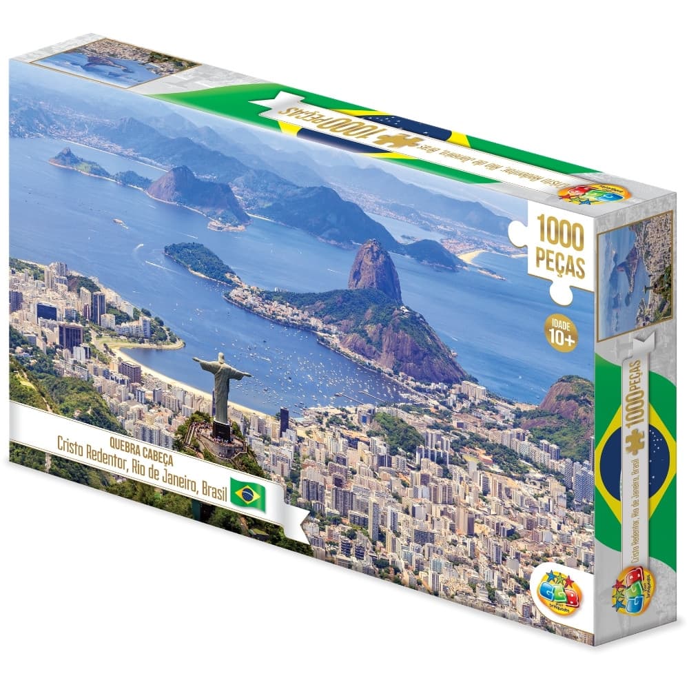 QUEBRA CABEÇA CRISTO REDENTOR 1000 PEÇAS GGB BRINQUEDOS PUZZLE BRASIL PONTOS TURÍSTICOS RIO JANEIRO