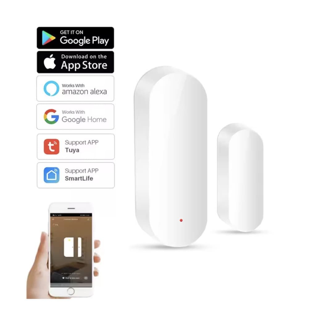 SENSOR DE PORTAS E JANELAS WIFI INTELIGENTE NOTIFICA QUANDO ABRE E FECHA DIRETO PELO APP TUYA NAO PRECISA DE CENTRAL