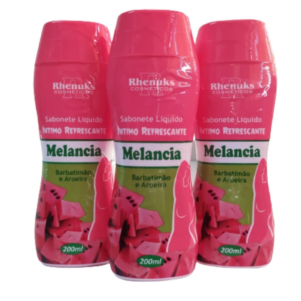 Kit 3 Sabonete Liquido Intimo Melancia Uso Diaria