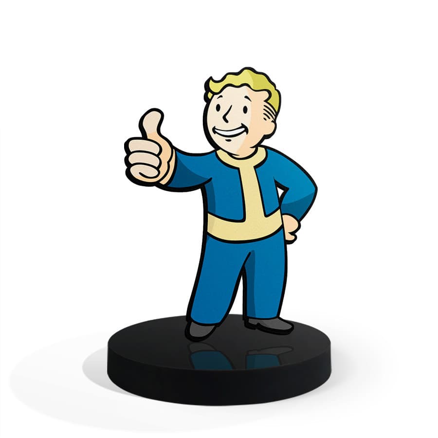Totem Pequeno Boneco Vault-Boy Thumbs Up 7cm + Base