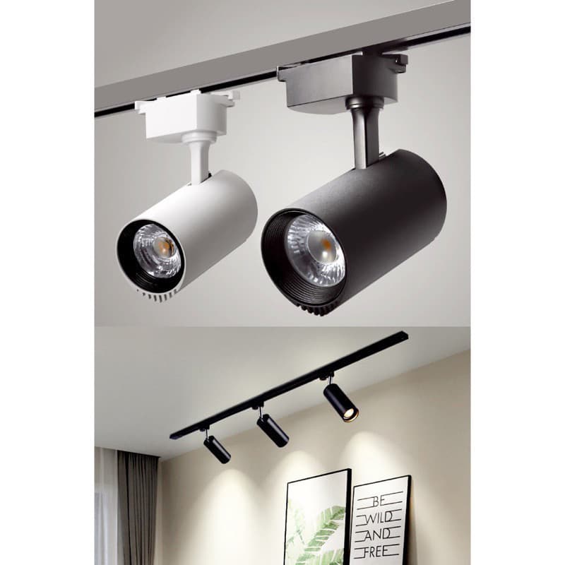 Luminária de Trilho Spot 10W em Preto ou Branco 6500K ou 3500K