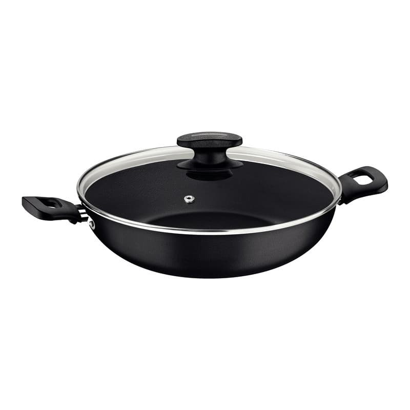 Panela Wok Antiaderente Tramontina com Tampa 28 Cm Grafite