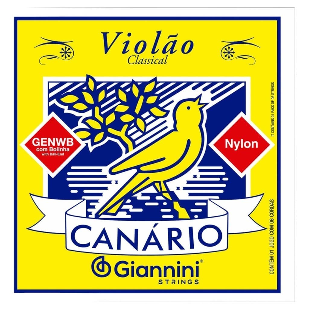 Encordoamento Cordas Violão Nylon Canário Com Bolinha Média
