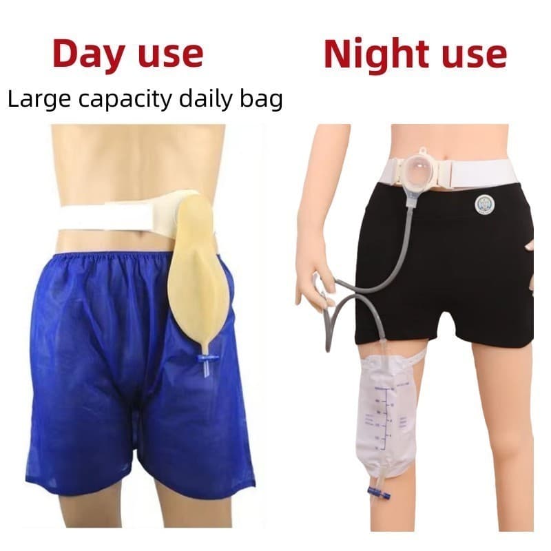 Saco De Urostomia Urina Ostomia Urinária Estoma Silicone Lavável Reutilizável Durável Com Cinto De Reforço