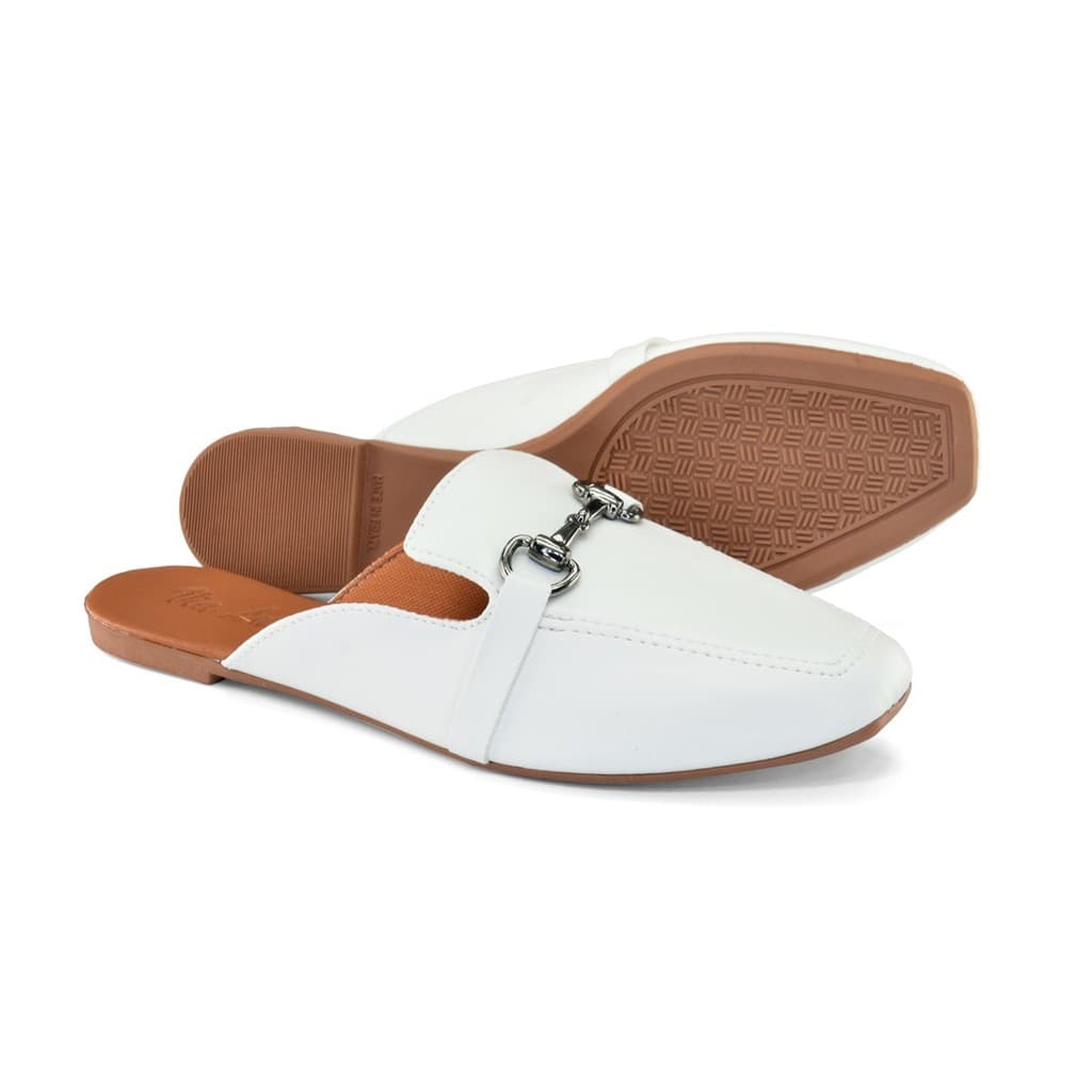 Mule Feminino Sandália Detalhada Bico Quadrado Confortável e Estilosa para Uso Casual
