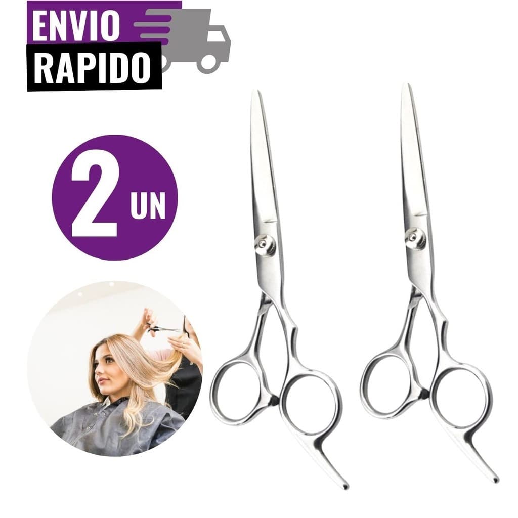 Kit 2 Tesoura Cabelereiro Profissional 6" Cabelo Salão de Beleza Precisão Barbearia Aço Inox