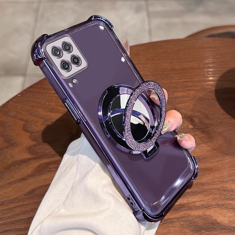 Capa Para samsung a12 a22 4g m12 5g De Telefone À Prova De Choque 3D Suporte De Espelho De Maquiagem Nova Macia SJSFHZJ0
